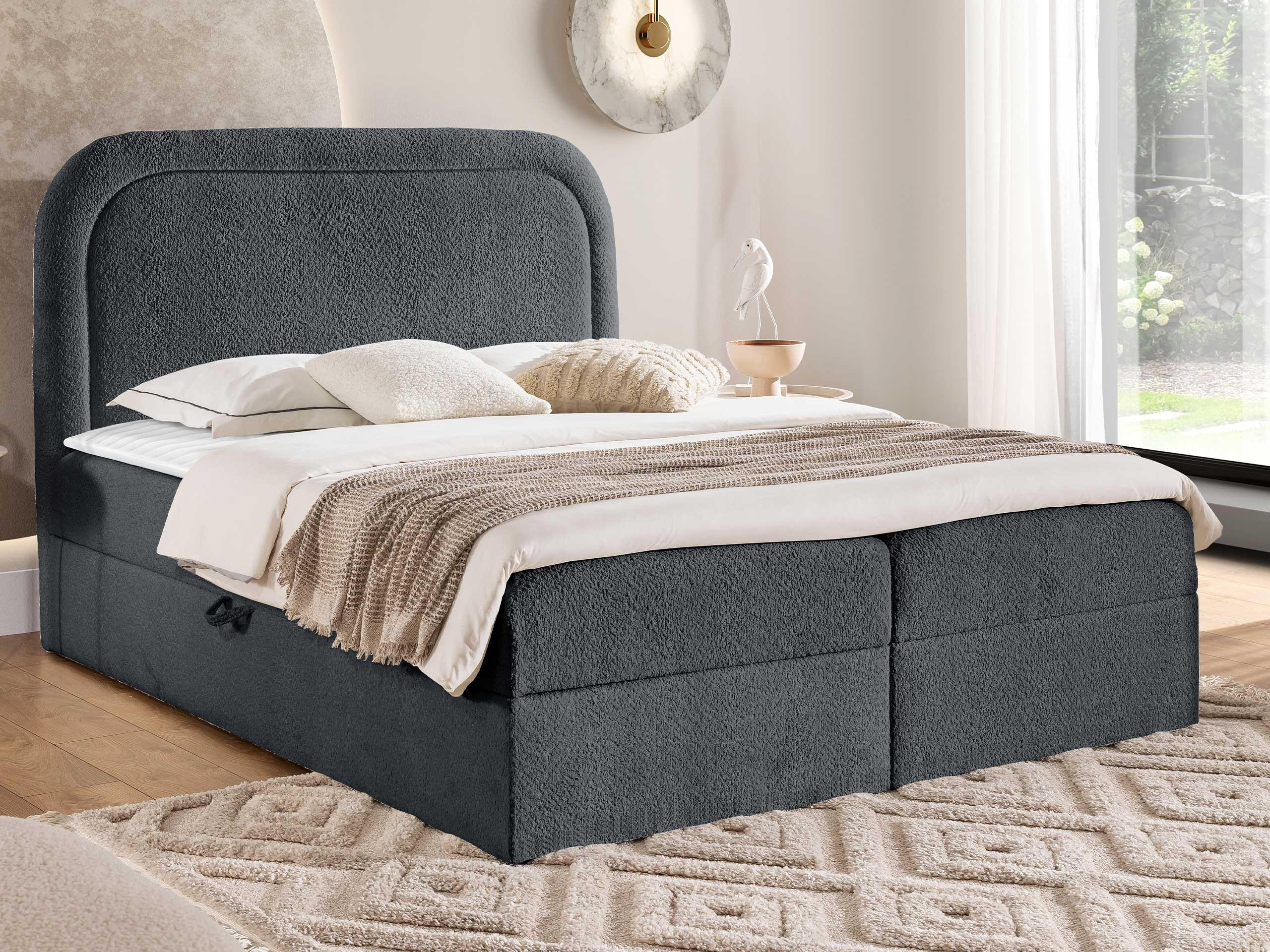 BOXBETT Bonito - Anthrazit/Schwarz, Holz/Holzwerkstoff (160/200cm) - MIRJAN24