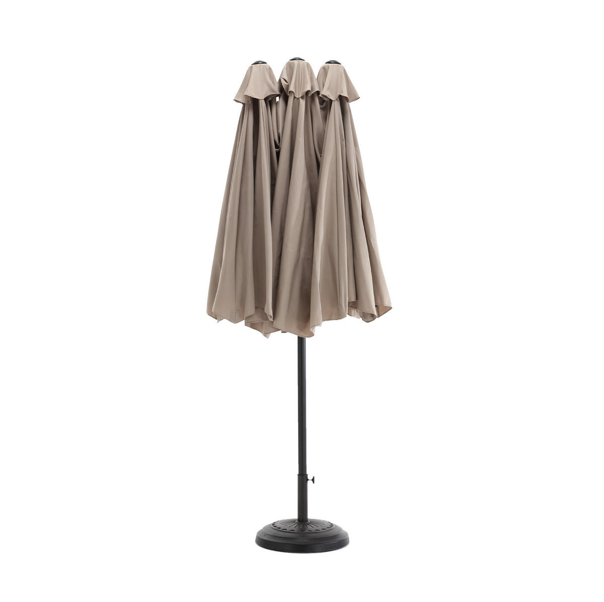 DOPPELSCHIRM aus Stahl 453x267x255 cm in Beige mit Kurbelmechanismus - Beige, Metall (267/453cm) - Modfu