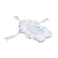 BADEKISSEN Nubo blau weiß Wannenauflage Badehilfe Kunststoff-Clips ab Geburt - Blau, Kunststoff (34/49cm) - Kikka boo