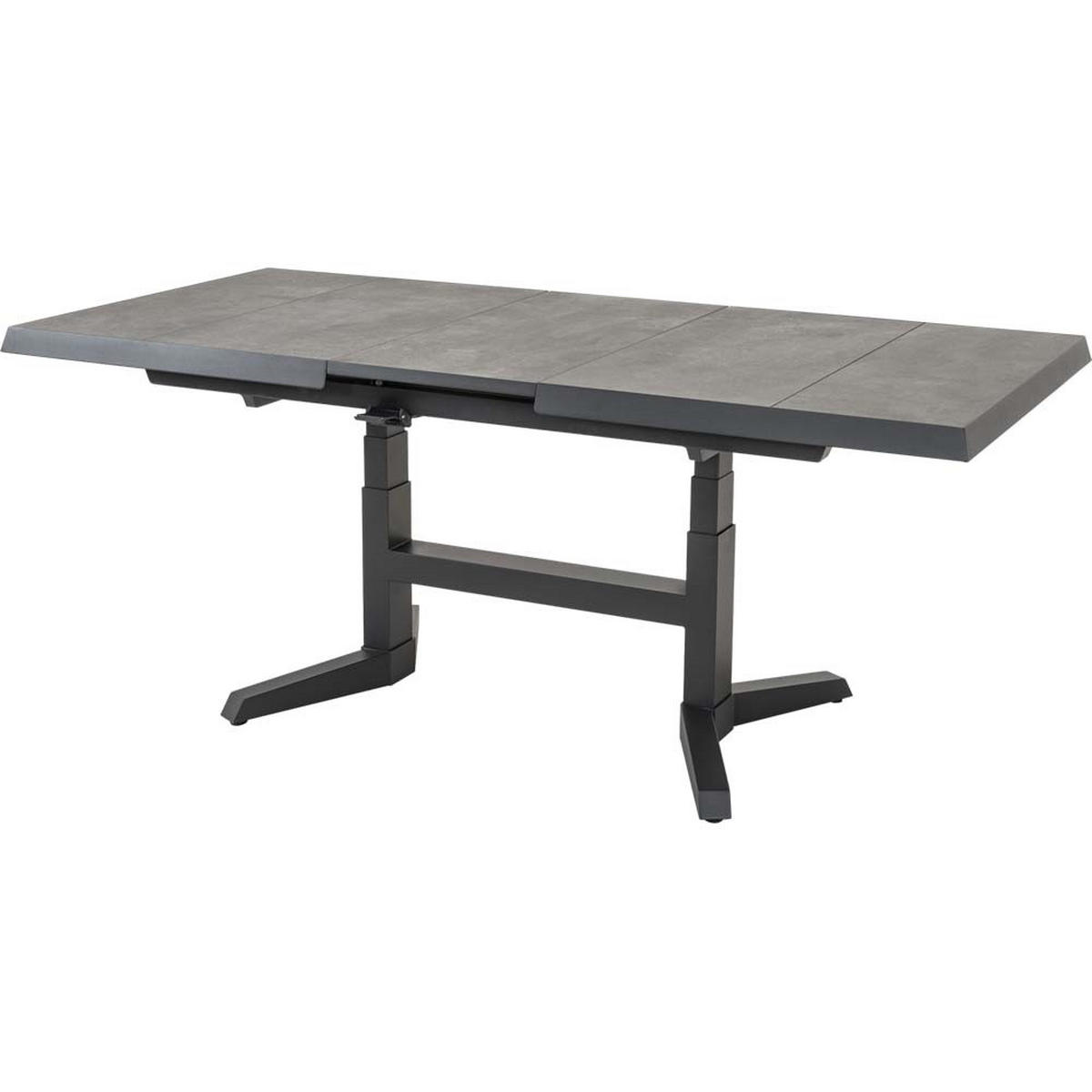 GARTENTISCH Murcia - Grau - 143/183/88/54/74 cm - Grau, Metall (143/88/54cm) - Lesli Living