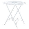 GARTENTISCH rund Metall antik weiß - Weiß, Metall (71/71/71cm) - CLP