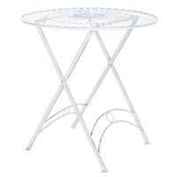 GARTENTISCH rund Metall antik weiß - Weiß, Metall (71/71/71cm) - CLP