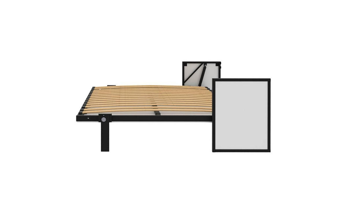 SCHRANKBETT Morphy Studio Modulares SizeFlex- und TypeFlex-System - 120x190, Horizontal - Schwarz, Metall (190/120cm) - WallBedKing