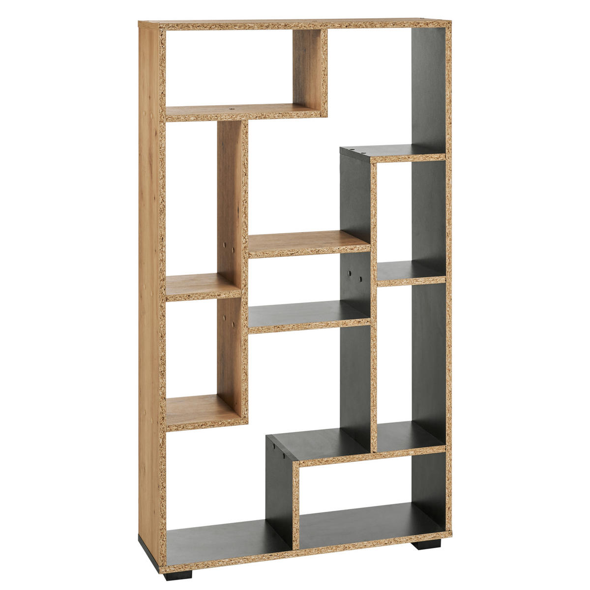 REGAL 122 cm Braun/Schwarz Alma - Braun, Holzwerkstoff (70/122/20cm) - Beliani