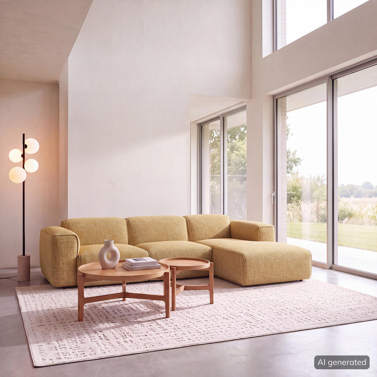 3-SITZER ECKSOFA mit Longchair - Schwarz/Honig, Kunststoff/Textil (284/173cm) - home24