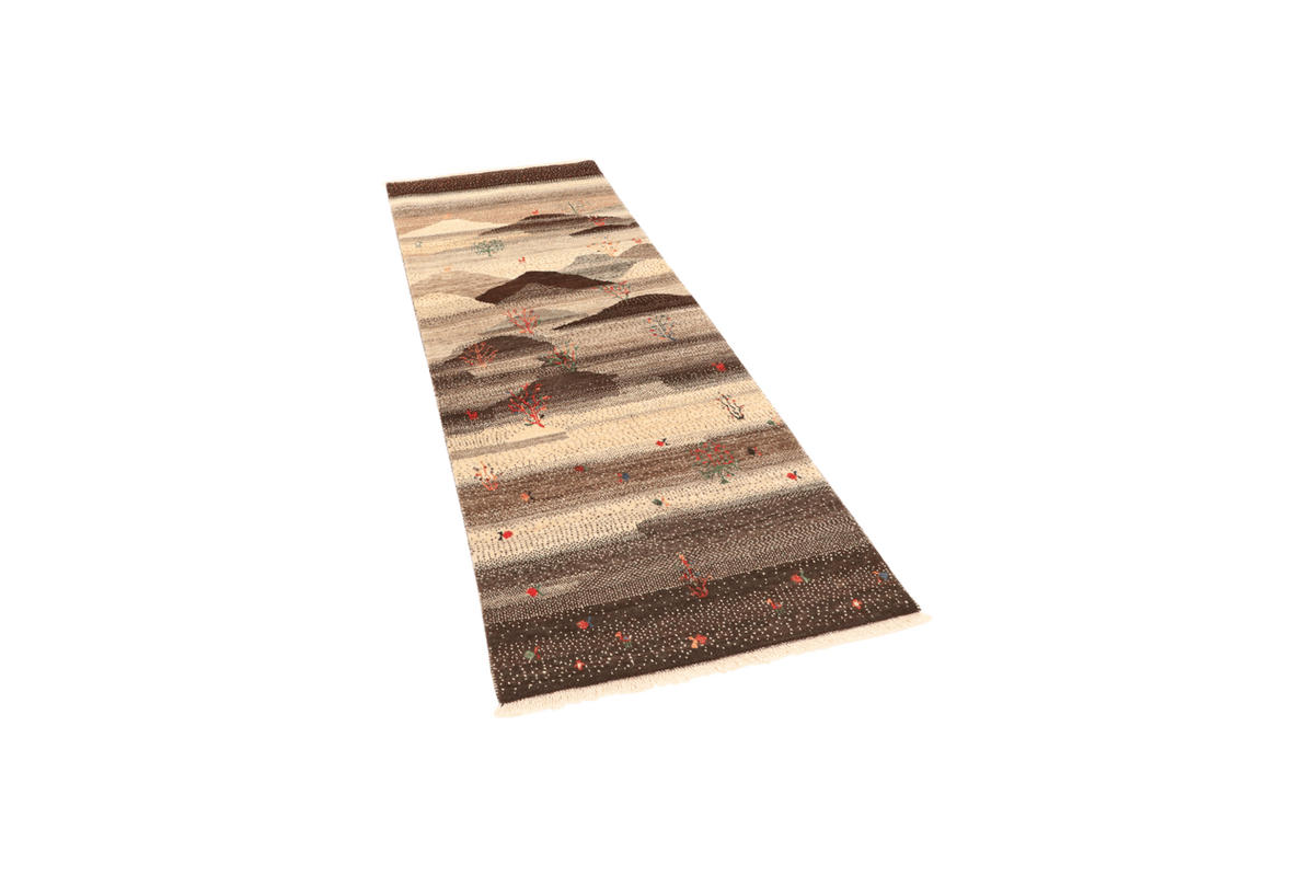 LÄUFER Orient handgeknüpft Rizbaf Beige, Braun 198/77 cm Schurwolle - Beige/Braun, Textil (77/198cm) - Looma