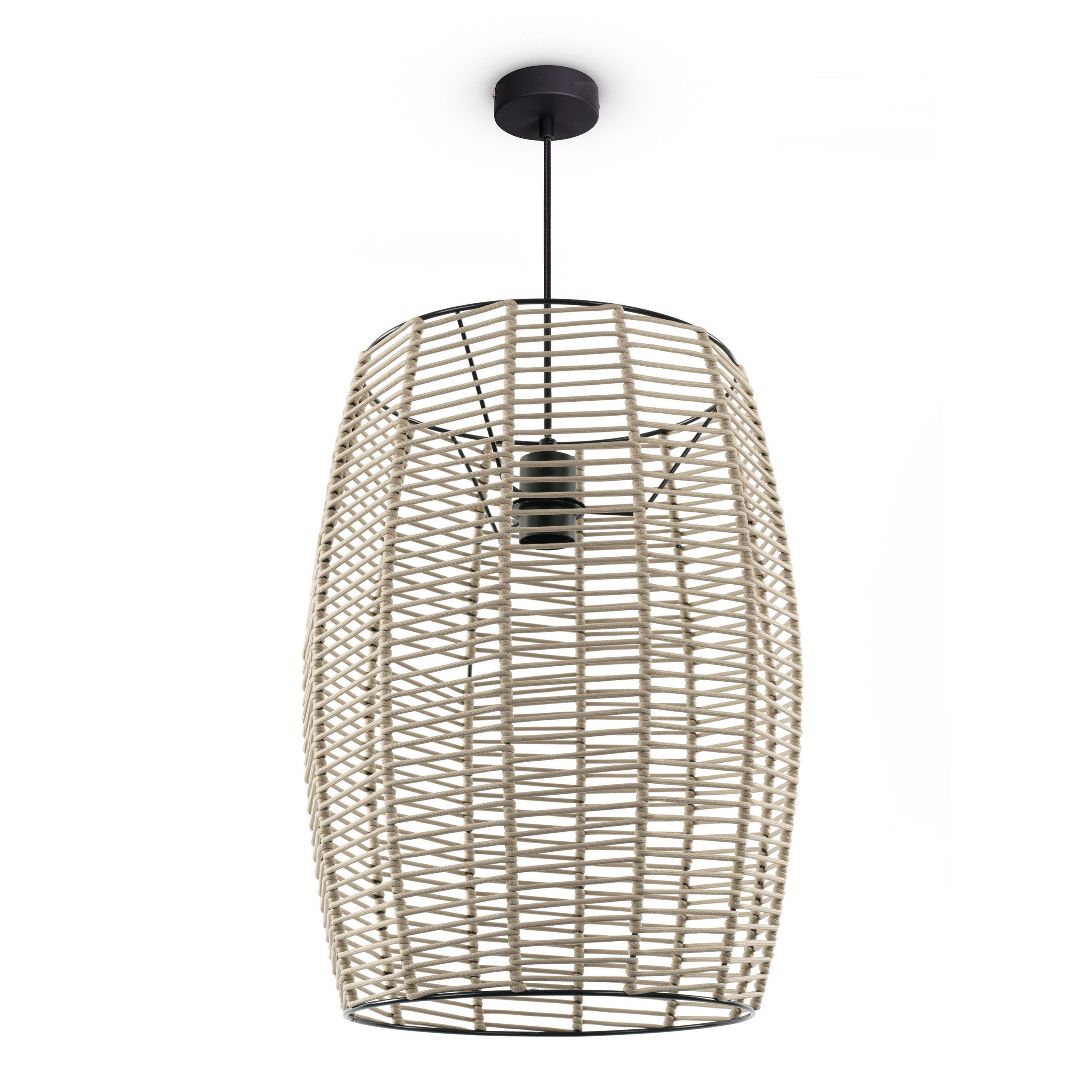 PENDELLEUCHTE Hugo Miloza - Greige, Metall (40/40/50cm) - Paco Home