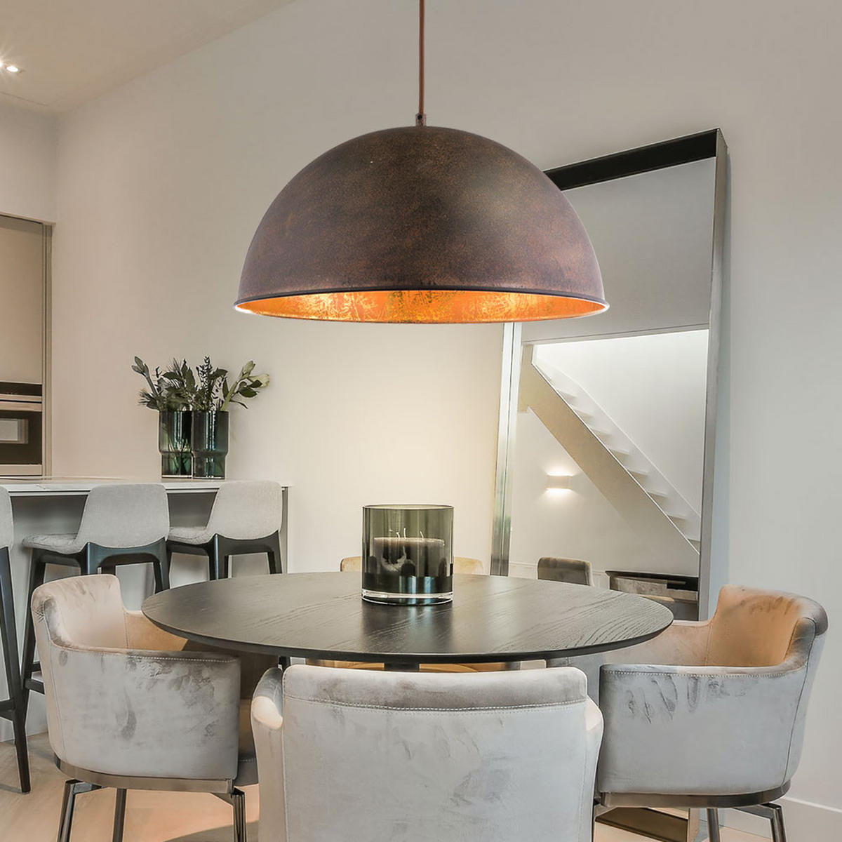 LED HÄNGELEUCHTE Metall Rostfarben Braun - Braun, Metall (41/41/120cm) - Globo Lighting