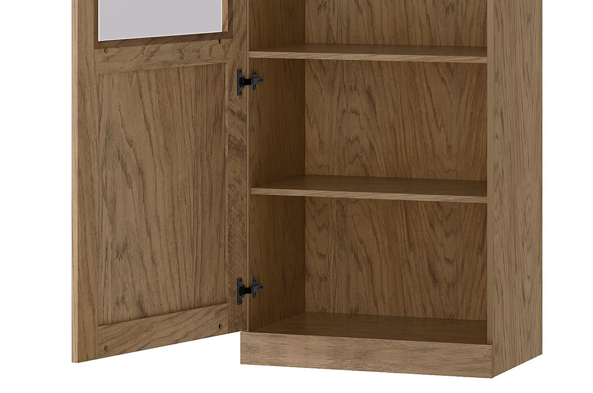 STANDVITRINE Cozy 10 Eiche Rustikal 65 / 42 / 198cm - Eichefarben/Braun, Holz/Metall (65/198/42cm) - Feldmann-Wohnen
