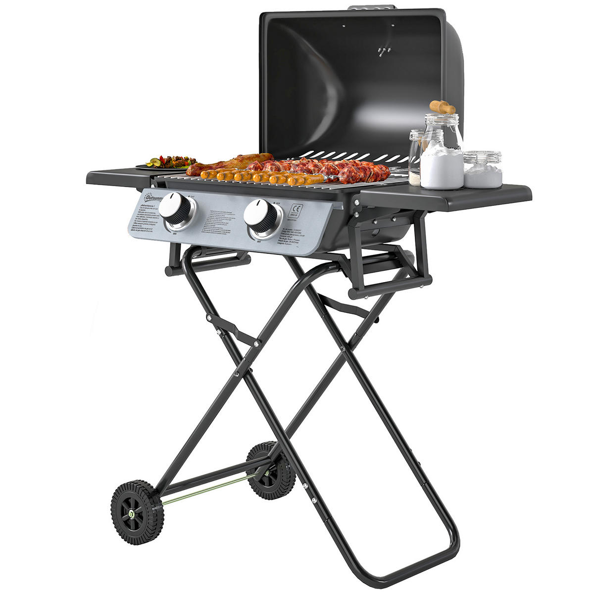 GASGRILL DE-18619 Schwarz - Schwarz, Metall (50/102/101cm) - ComfortXL