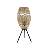 TISCHLAMPE KIKO - Natur, Tischlampe - Naturfarben, Textil (24/27/60cm) - Home Deluxe