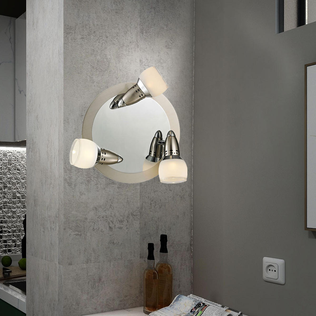 LED DECKENLEUCHTE SONUS Silber Stahl - Silberfarben, Glas (26/26/16cm) - Esto