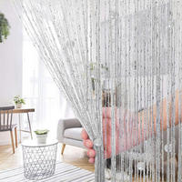 FADENVORHANG mit Perlen 100x200 cm Weiß - Weiß, Textil (10/1.5/10cm)