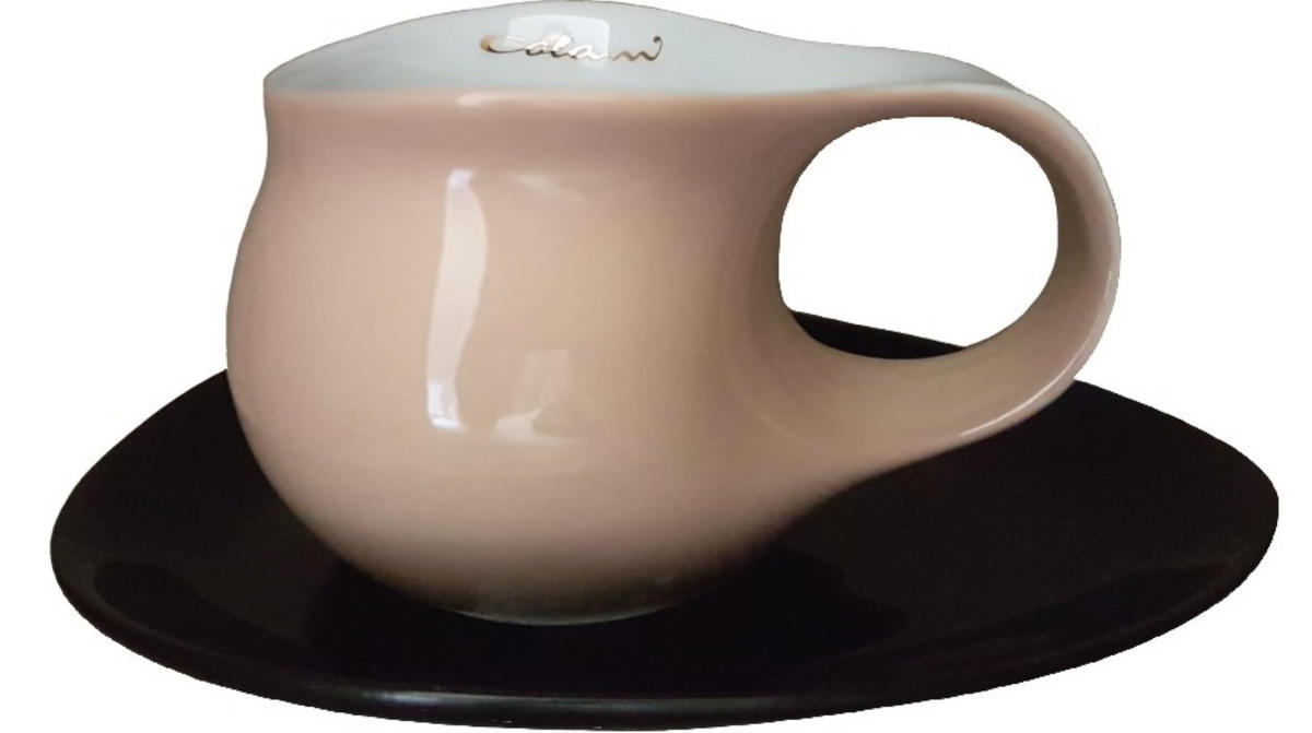 ESPRESSO Tasse groß mit Untertasse 2 tlg. sand - Beige/Multicolor, Keramik (0.1L) - Luigi Colani Porzellan