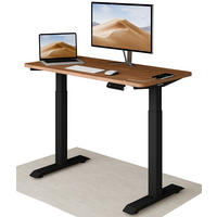 SCHREIBTISCH Elektrisch Höhenverstellbarer HomeOne 120x60cm Schwarz/Walnuss mit Memory-Funktion, Anti-Kollisions Technologie - Walnussfarben/Schwarz, Holzwerkstoff (60/120/72cm) - Desktronic