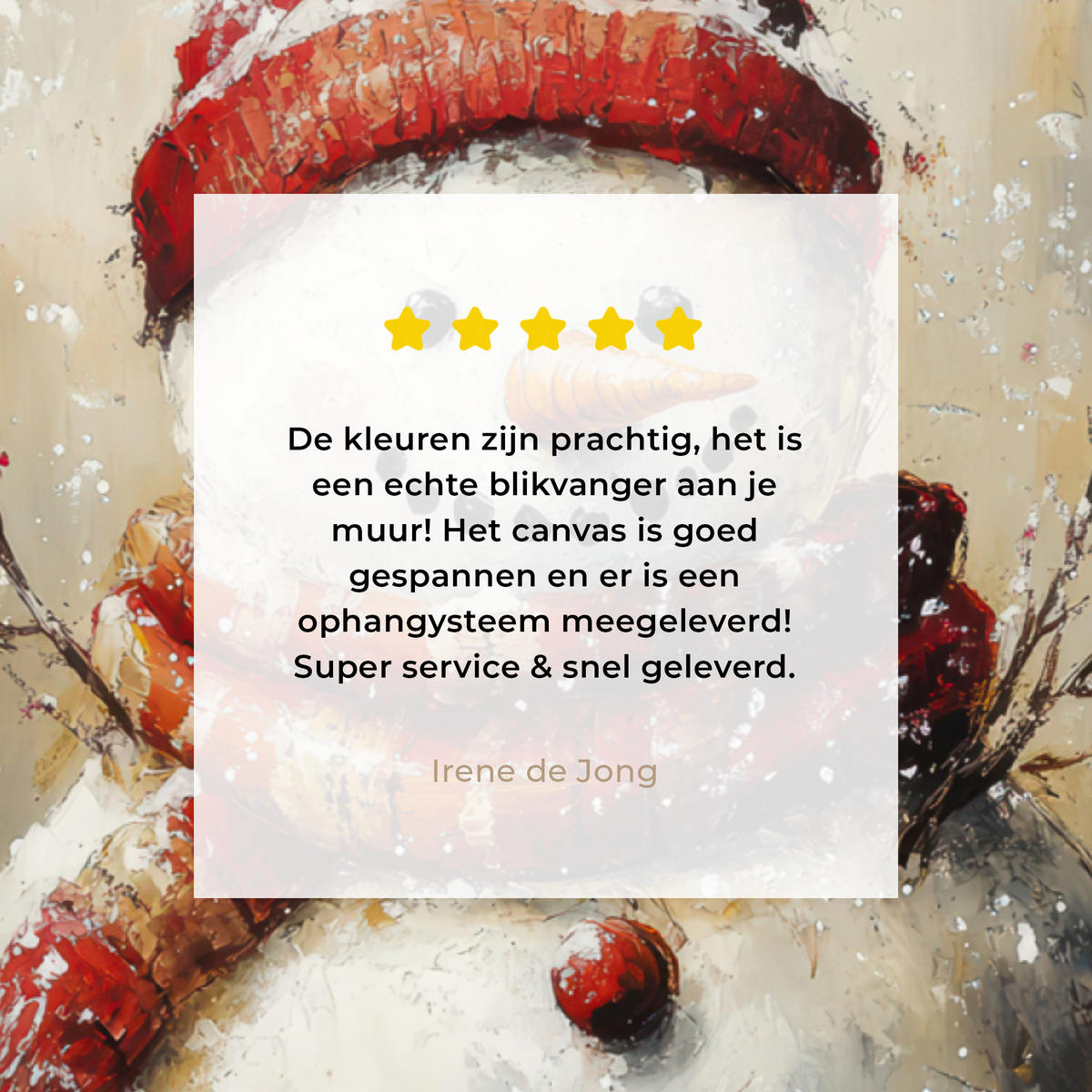 LEINWANDBILD Schneemann - Winter - Schnee - Beige Wandbild 40x30 cm - Weiß, Textil (40/30cm) - MuchoWow