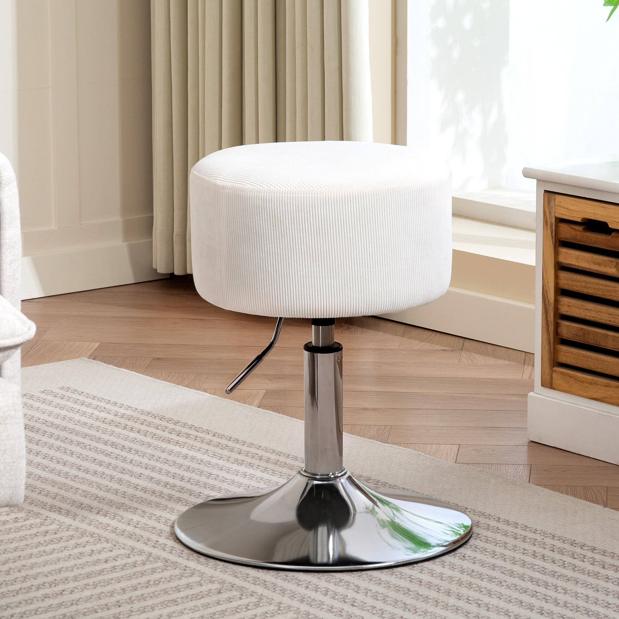 BARHOCKER, 360° Drehbar, Weiß - Weiß, Kunststoff (38/66/38cm) - HOMCOM