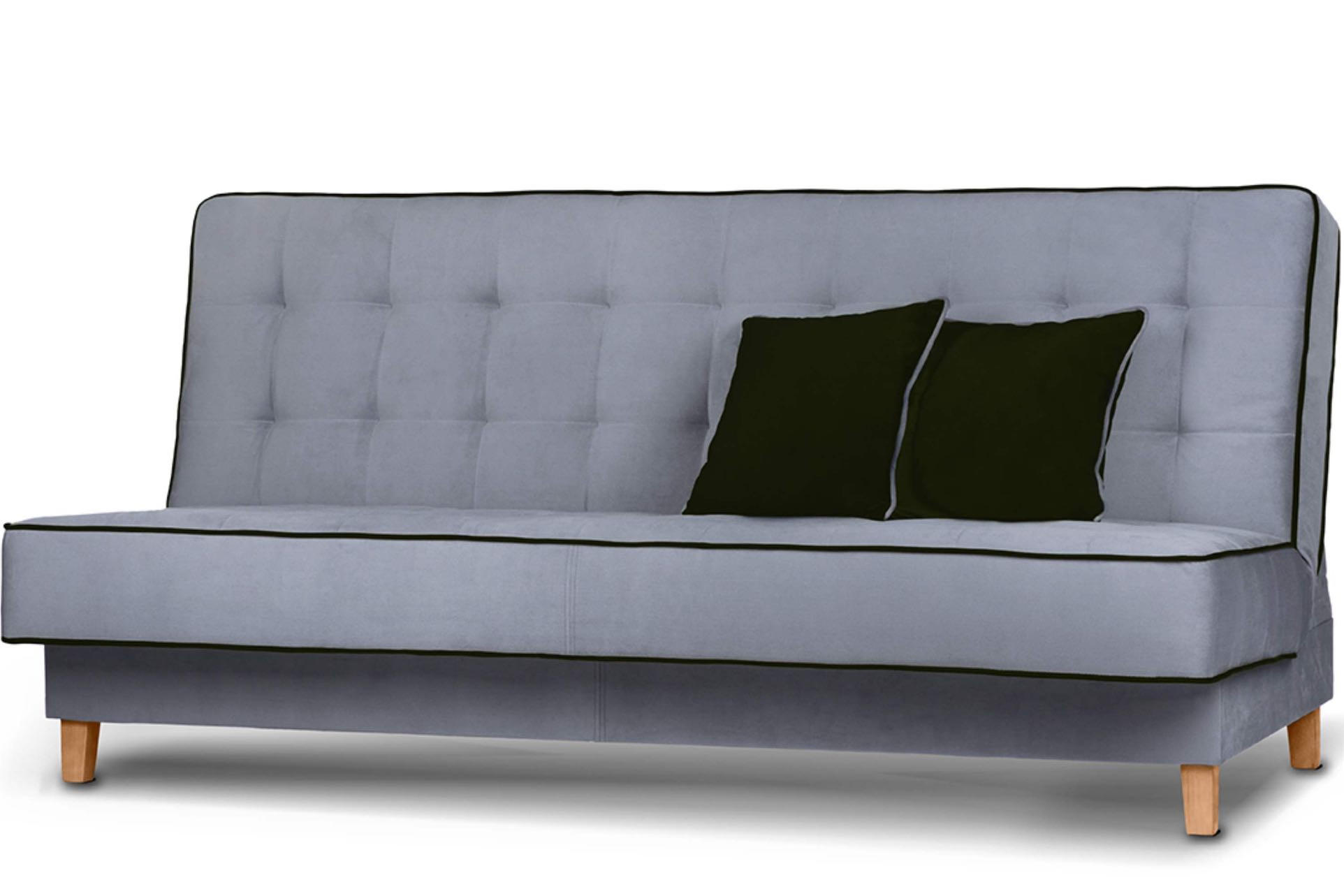 3-SITZER-SCHLAFSOFA DOZER Velours, grau / schwarz - Schwarz/Grau, Textil (197/94/93cm) - KONSIMO®