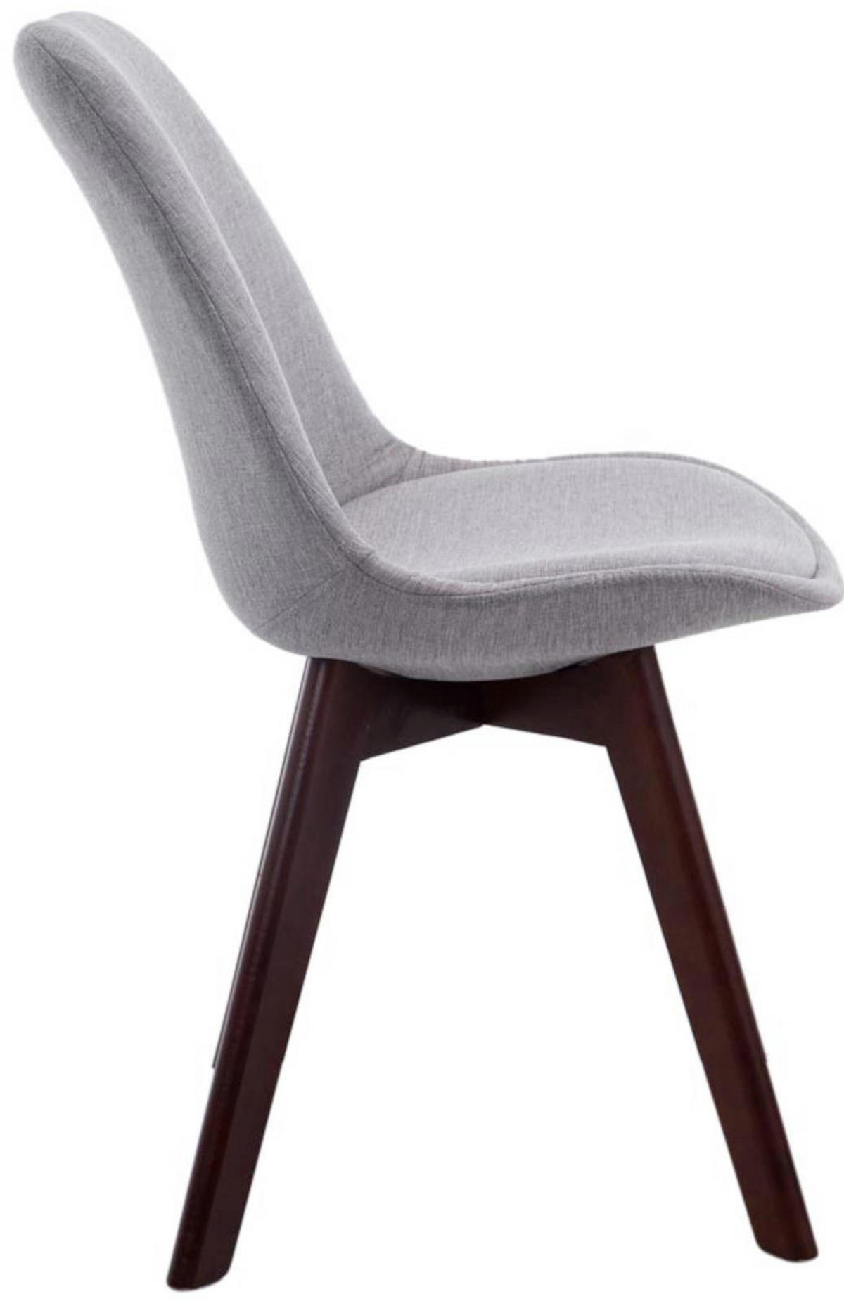 STUHL 4er Set Stoff grau - Walnussfarben/Grau, Holz/Textil (48/84/55cm) - CLP