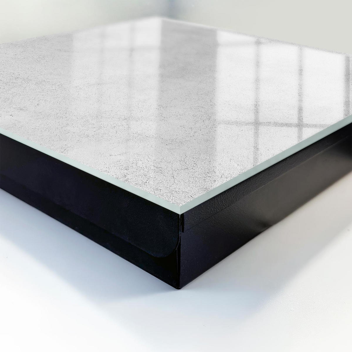 SCHLÜSSELBOX Schwarz 30x30 cm- Türöffnung nach rechts - Graue Textur - Grau, Metall (30/30/5cm) - TULUP