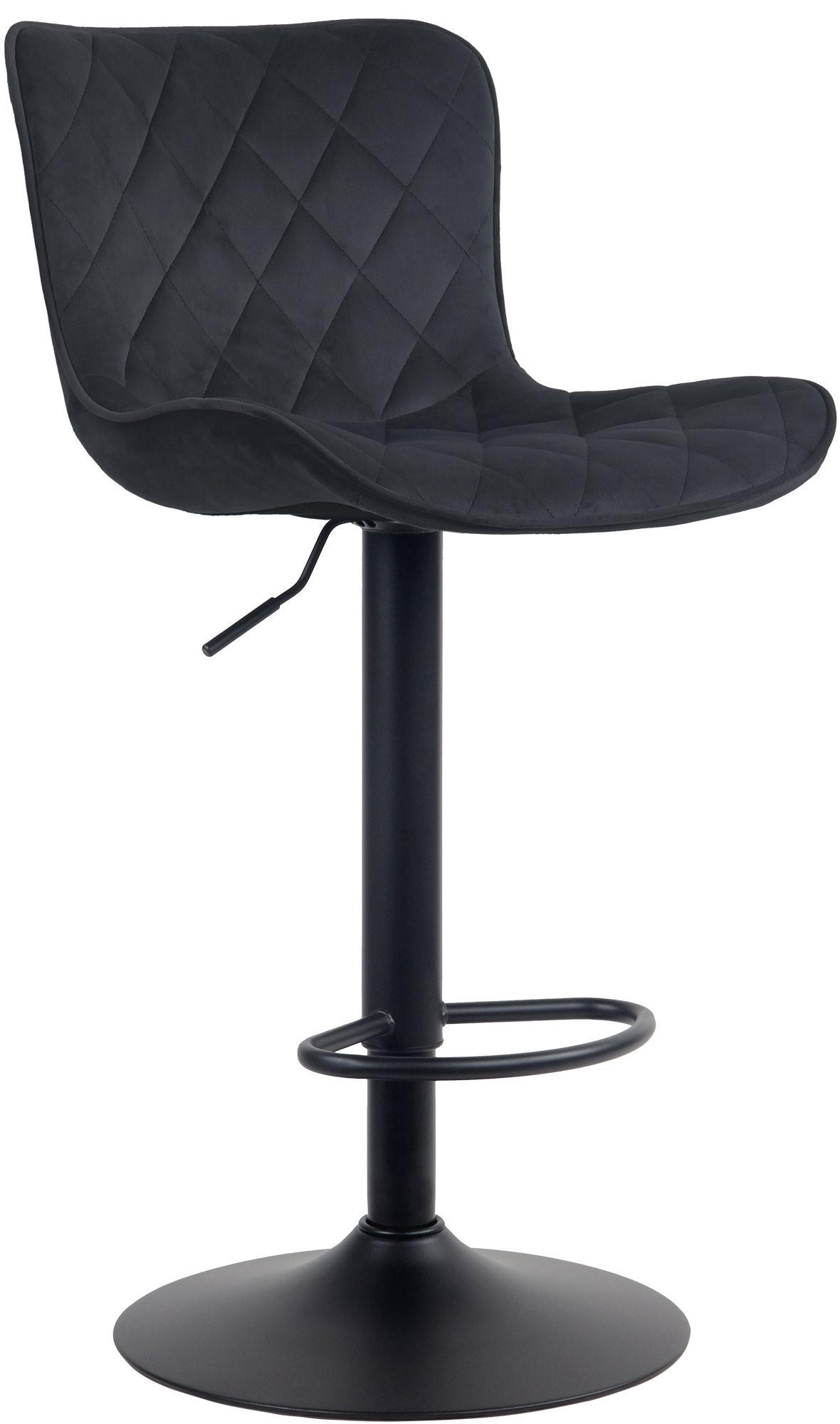 BARHOCKER Samt schwarz - Schwarz, Textil/Metall (48/83/54cm) - CLP