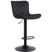 BARHOCKER Samt schwarz - Schwarz, Textil/Metall (48/83/54cm) - CLP