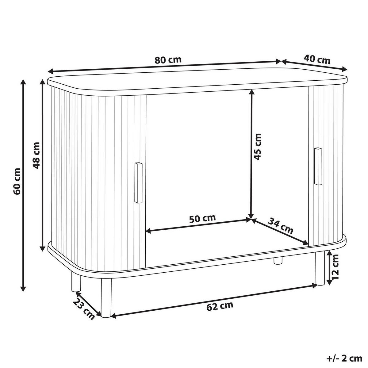 SCHRANK Schwarz Bradley - Schwarz, Holzwerkstoff (80/60/40cm) - Beliani