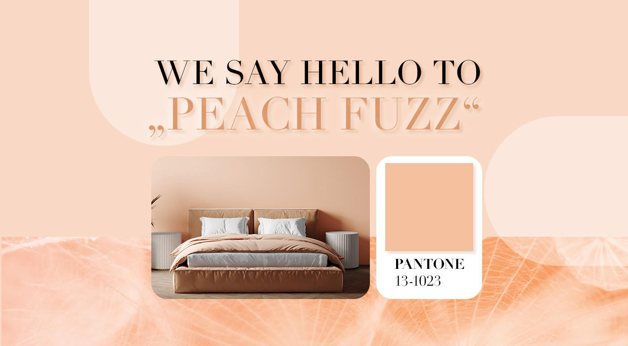Pantone Farbe des Jahres -  We say hello to Peach Fuzz. Pantone 13-1023