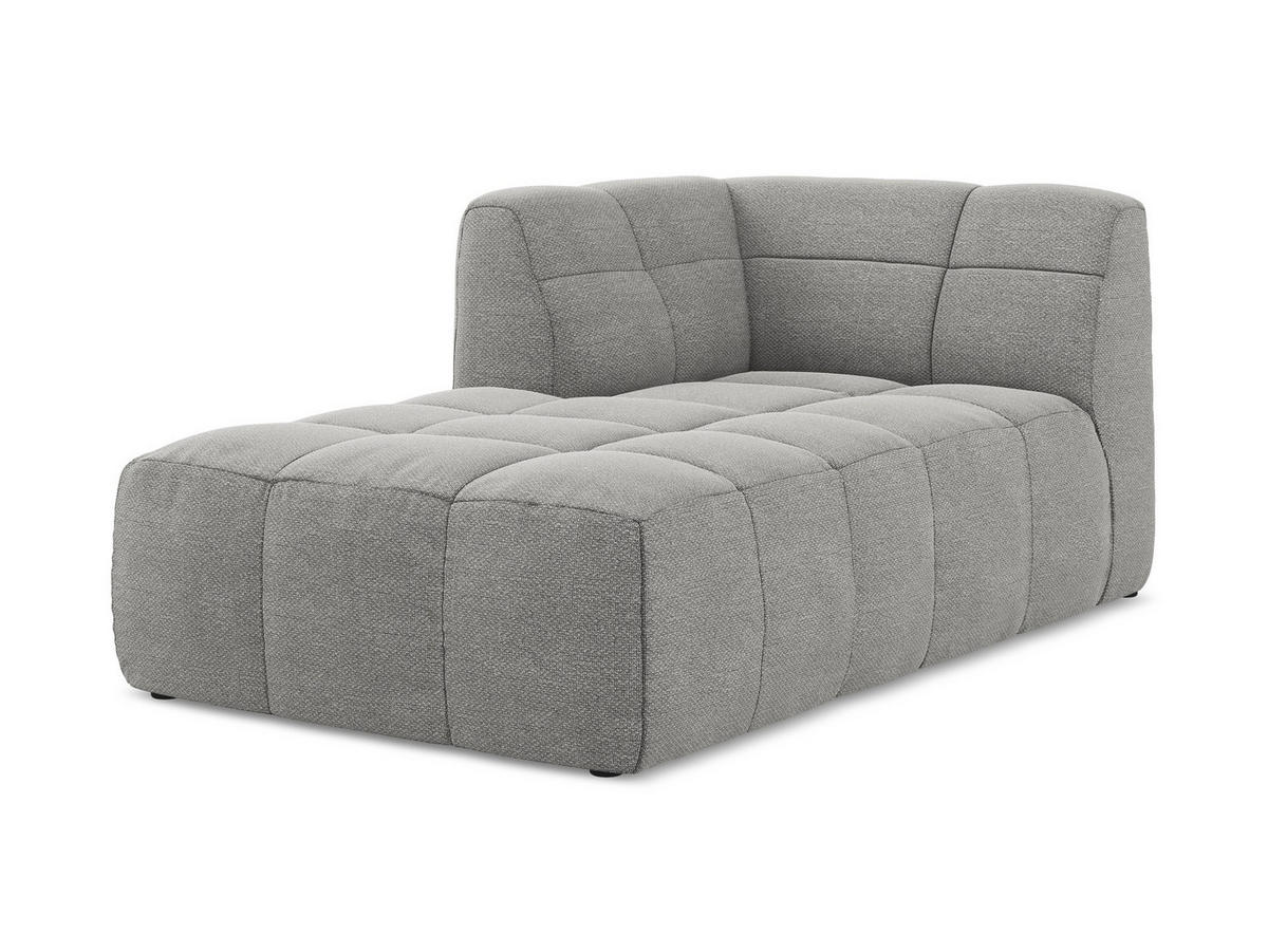 SOFAELEMENT Links Bouclé Stoff Grau - Hellgrau/Schwarz, Holzwerkstoff/Kunststoff (101/77/175cm) - Makamii