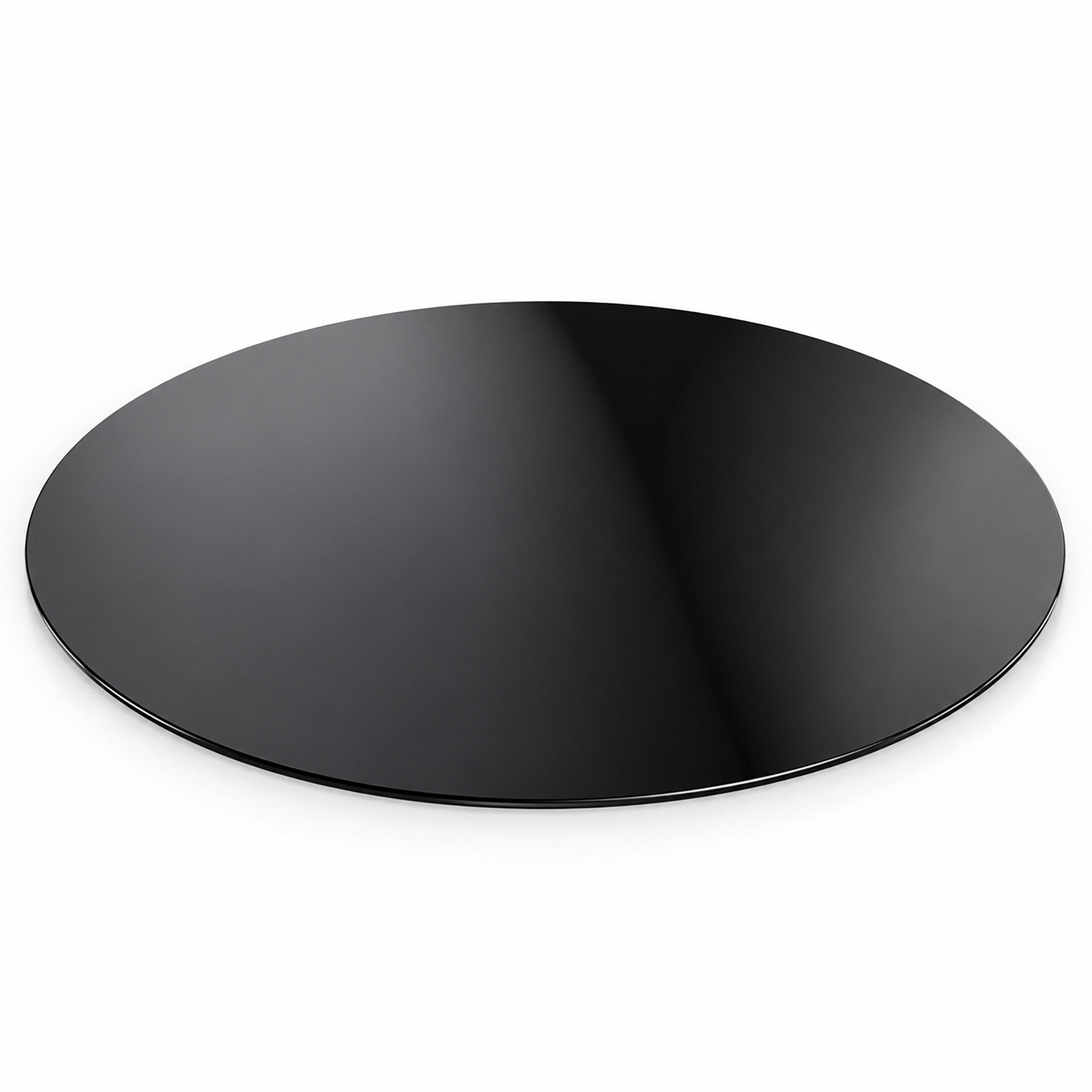 GLASPLATTE Schwarz ESG 80 cm rund - Schwarz, Glas (80/80/0.6cm) - Relaxdays