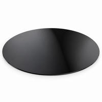 GLASPLATTE Schwarz ESG 80 cm rund - Schwarz, Glas (80/80/0.6cm) - Relaxdays