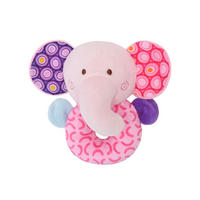 BABYRASSEL Plüsch-Tiere rosa Greifling, Raschelzonen, leuchtende Farben, ab Geburt, Plüsch - Rosa, Textil (9/5/12cm) - Lorelli