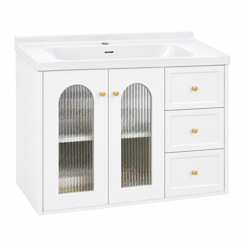Beauniv Badschrank Weiß 50x58x80 cm