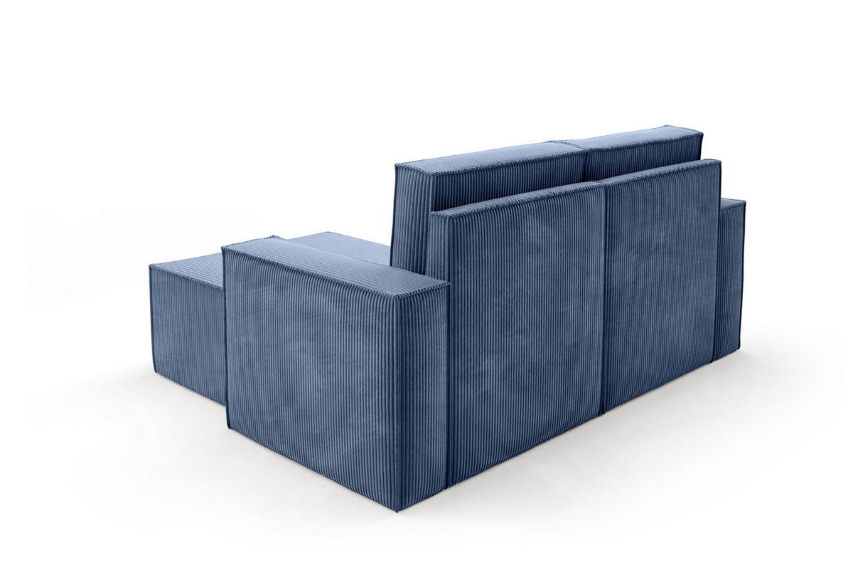 ECKSOFA Orto Dunkelblau, Zweisitzer Kordecksofa linke seite - Dunkelblau, Holzwerkstoff/Textil (180/141cm) - Bettso
