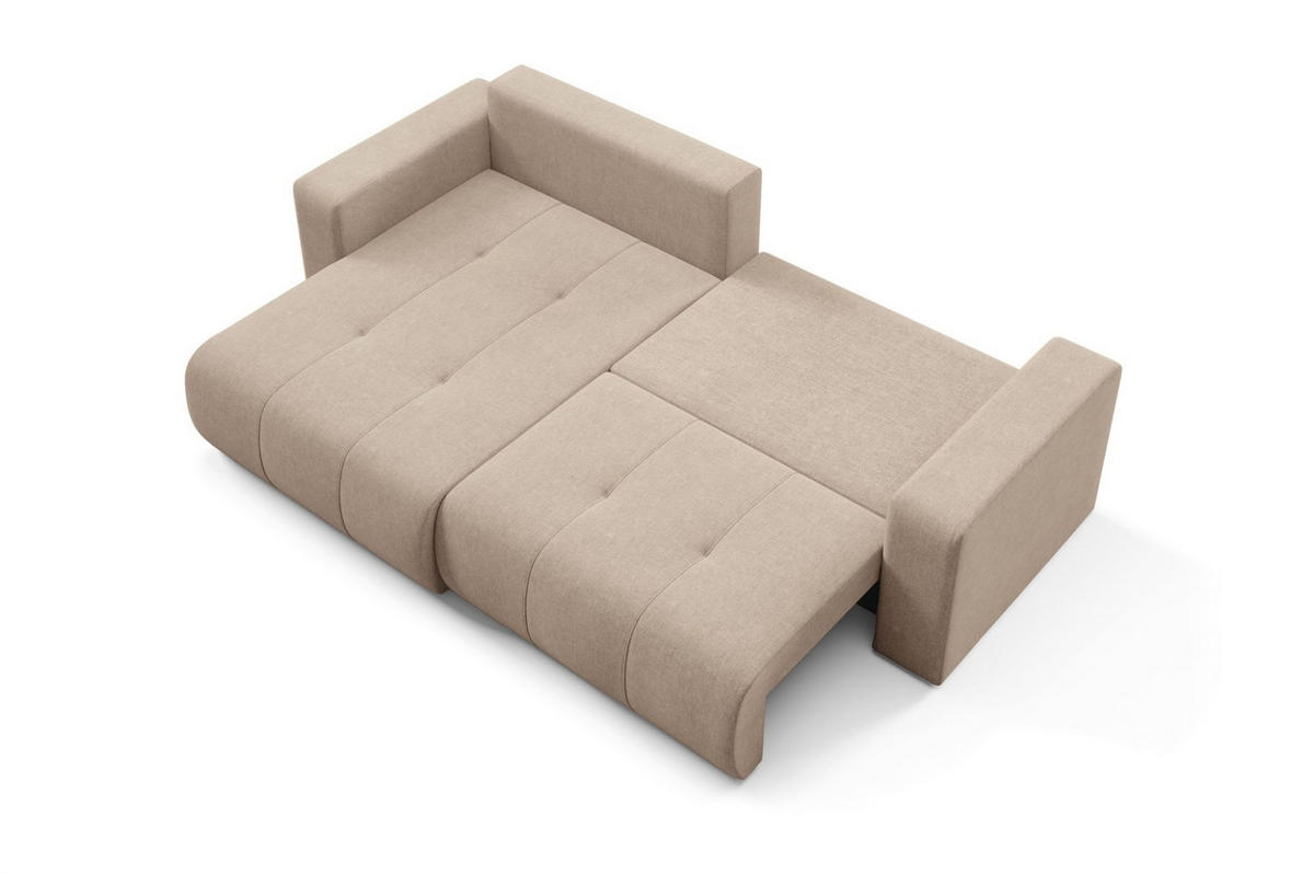 ECKSOFA Augusto - Beige, Holzwerkstoff/Textil (244/149cm) - Fun Möbel
