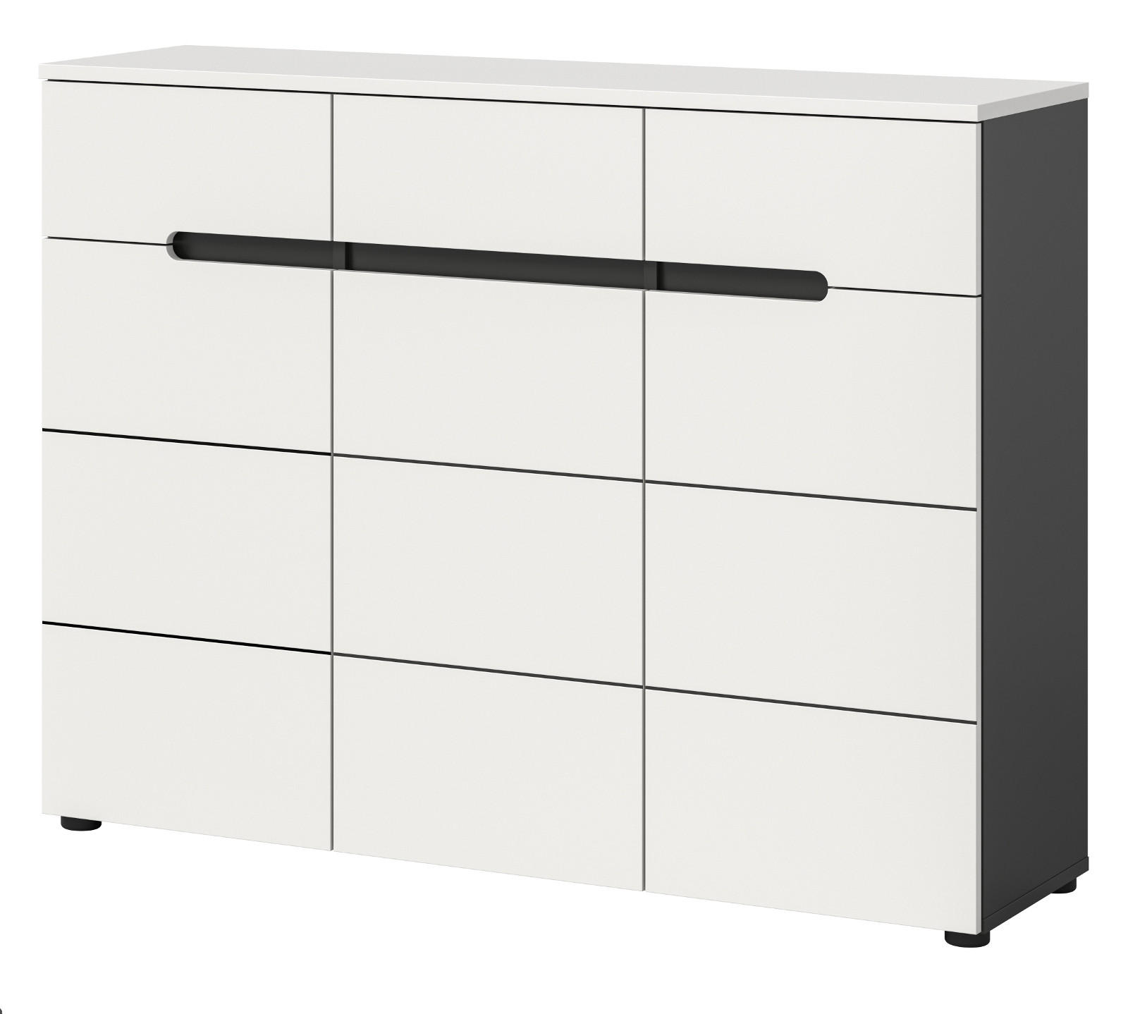 Inn.Furn Schuhkommode Weiß, Grau 120x94x37 cm