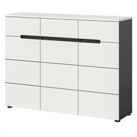 SCHUHKOMMODE weiß, grau, Flurkommode 120 x 94 cm mit Soft-Close, Cooper - Schwarz/Weiß, Holzwerkstoff/Kunststoff (120/94/37cm) - Inn.Furn