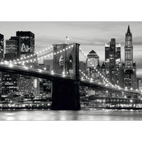 FOTOTAPETE Brooklyn Bridge New York 375 x 270 cm - Schwarz, Papier (375/270cm) - Sanders & Sanders