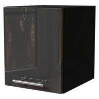 KLAPPHÄNGESCHRANK Essen W4B/30 Graphit Hochglanz / Schwarz Matt 30 / 32,5 / 36cm - Schwarz/Graphitfarben, Holz/Holzwerkstoff (30/32.5/36cm) - Feldmann-Wohnen