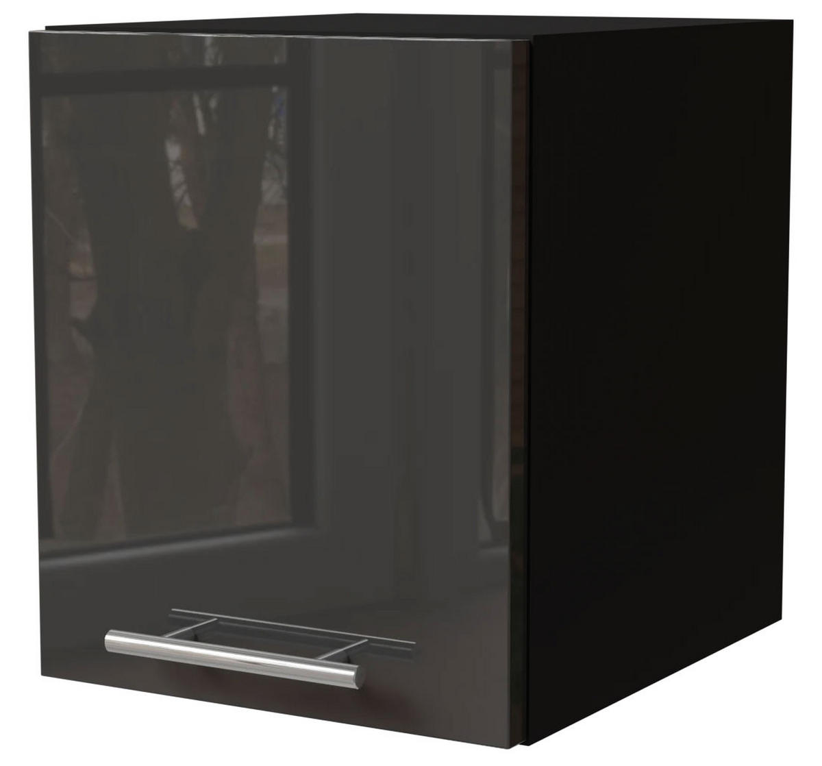 KLAPPHÄNGESCHRANK Essen W4B/30 Graphit Hochglanz / Schwarz Matt 30 / 32,5 / 36cm - Schwarz/Graphitfarben, Holz/Holzwerkstoff (30/32.5/36cm) - Feldmann-Wohnen