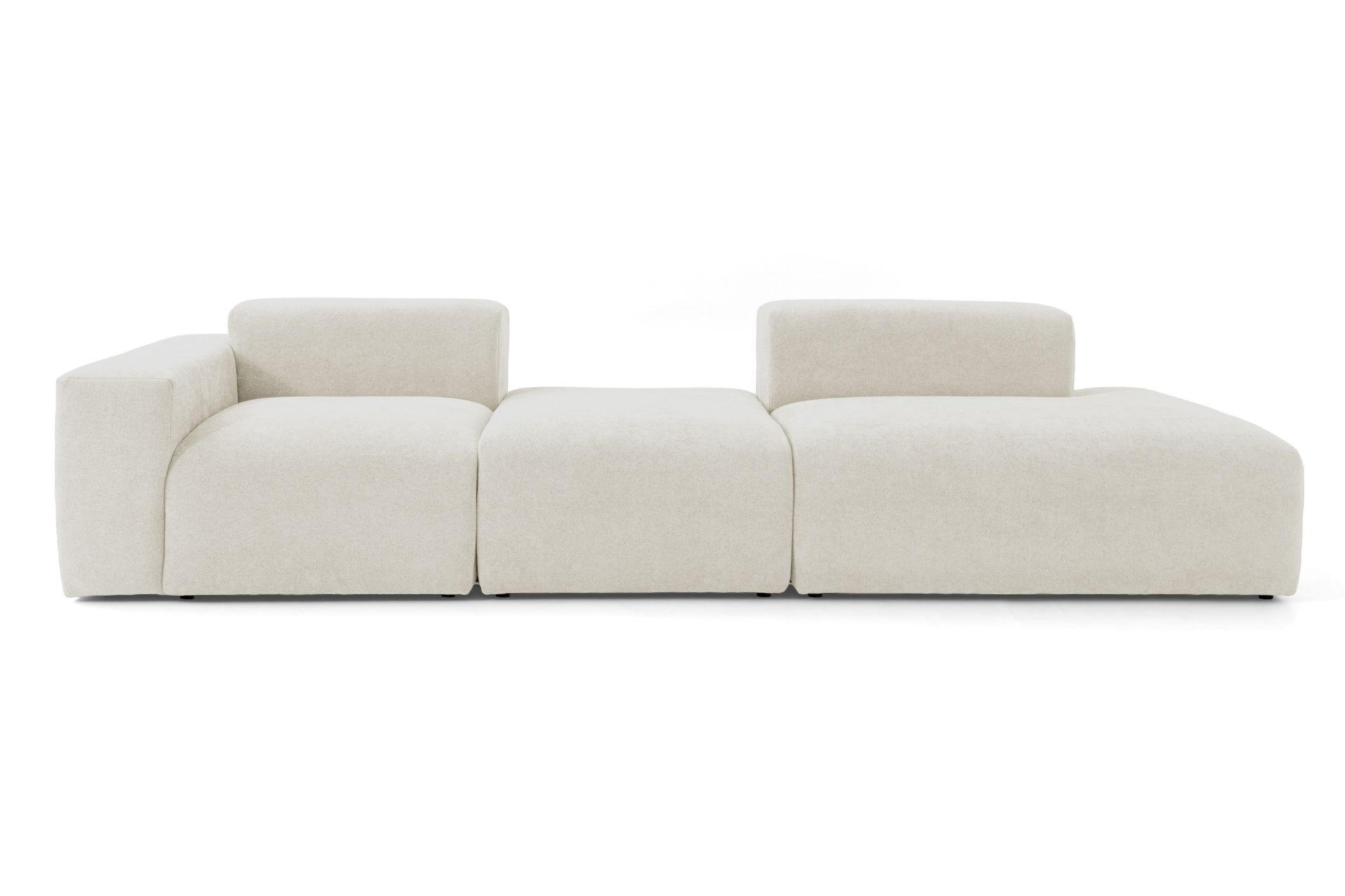 4-SITZER modulares Sofa HEAVEN SET 4 Rechts, Breite 335 cm Webstoff Weiß - Schwarz/Weiß, Holz/Kunststoff (102/71/335cm) - Muffo