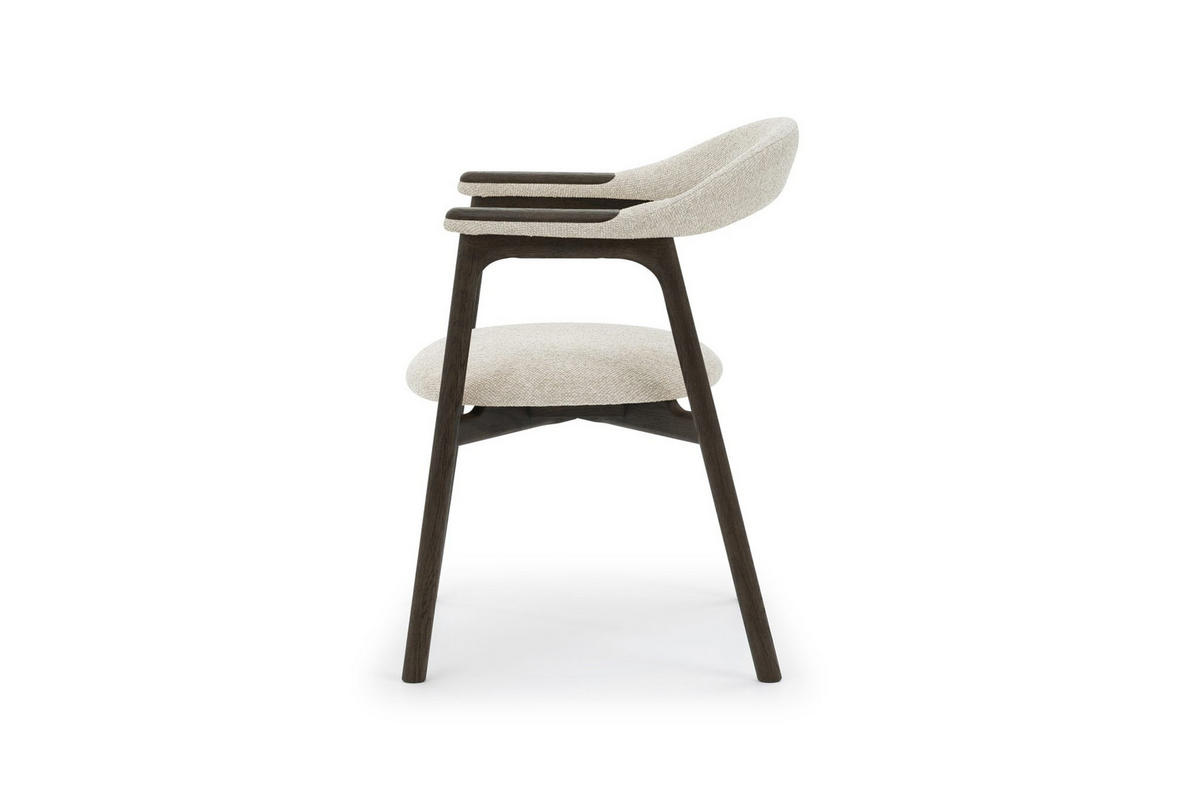STUHL Franz, Eiche Espresso, Stoff Beige - Beige, Holz (53/81/62cm) - WOODEK