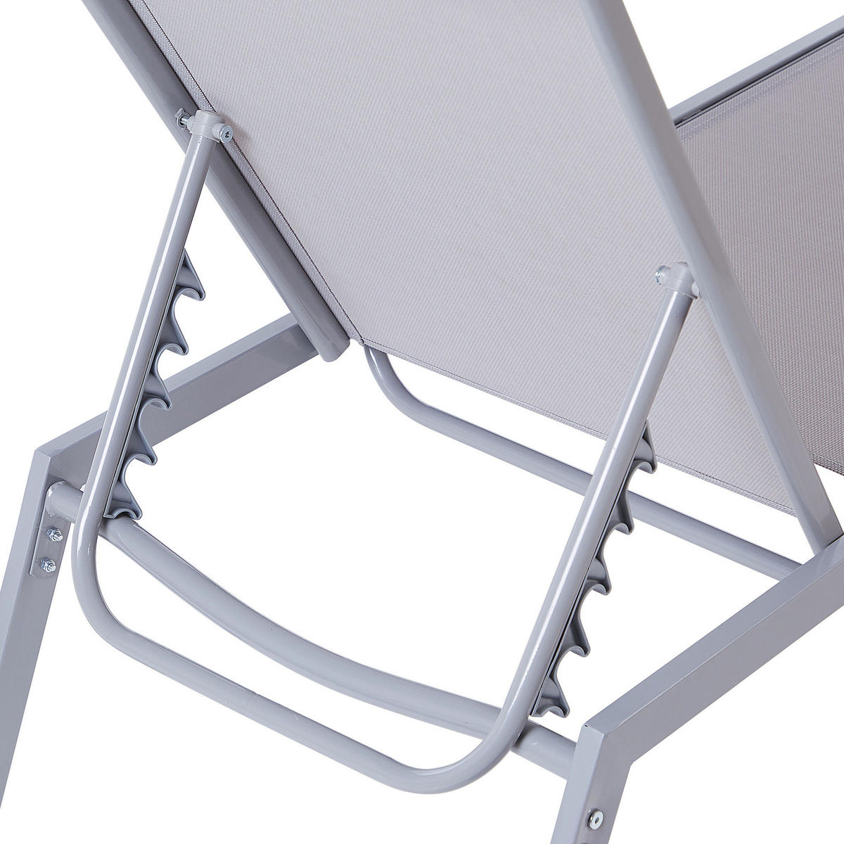 GARTENLIEGE Grau Noli - Grau, Metall (53/32/154cm) - Beliani