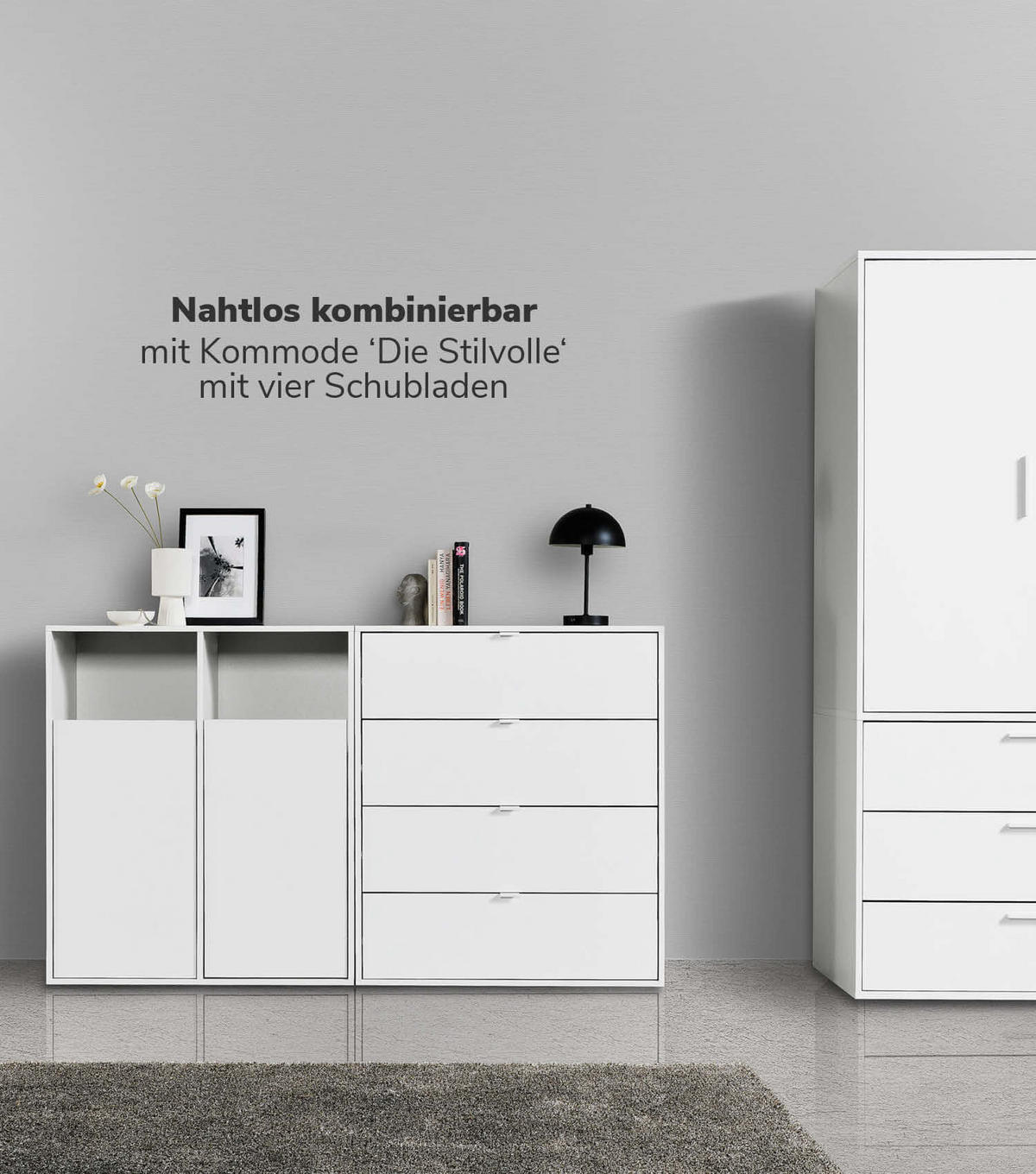 WÄSCHESCHRANK Der Wäschehüter - Weiß, Holzwerkstoff (80/95/40cm) - Mokebo