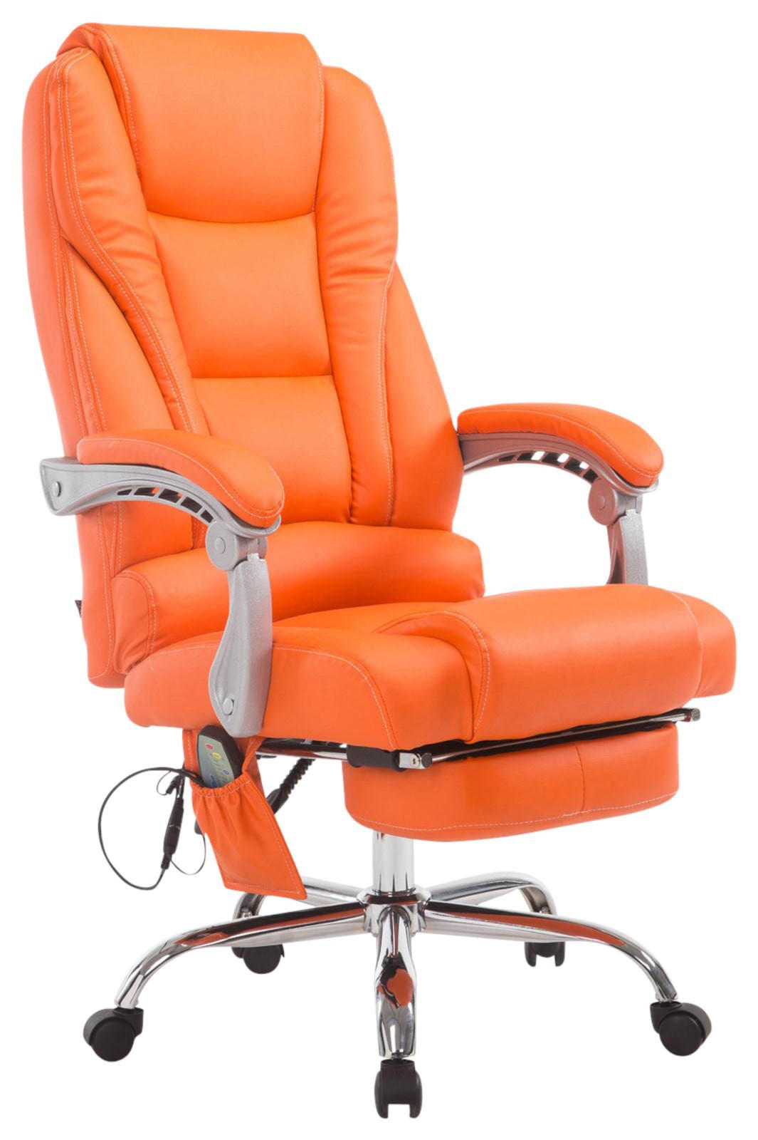 CHEFSESSEL Lederlook orange - Orange, Textil/Metall (68/118/64cm) - CLP