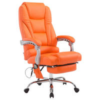 CHEFSESSEL Lederlook orange - Orange, Textil/Metall (68/118/64cm) - CLP