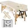 MASSAGELIEGE 2 Zonen, 220 x 83 x 87,5 cm,beige - Beige, Holz (59/65.5/187cm) - tectake