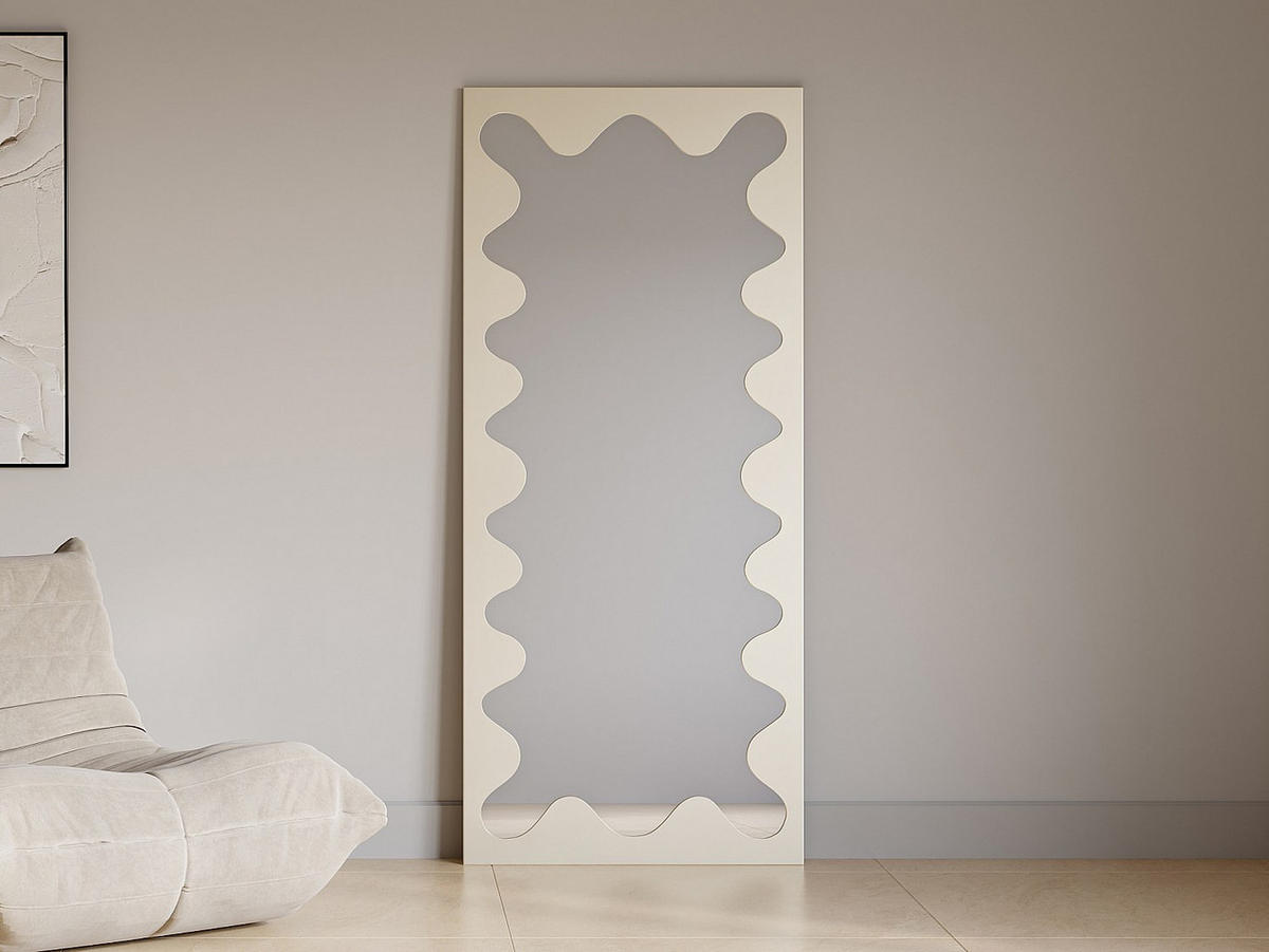 WANDSPIEGEL - 70 cm x 2 cm - holz - beige Gansu - Beige, Holz/Metall (70/160/2cm) - Vente-Unique