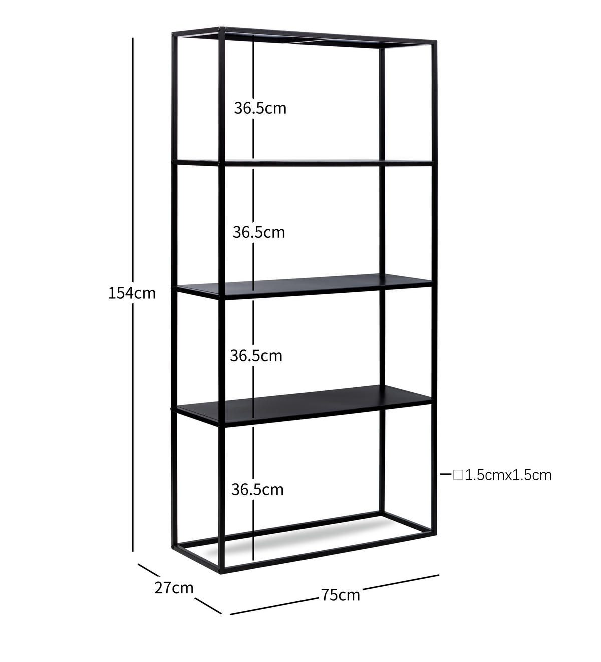 REGAL Schwarz - Schwarz, Metall (75/154/27cm) - Nordlys