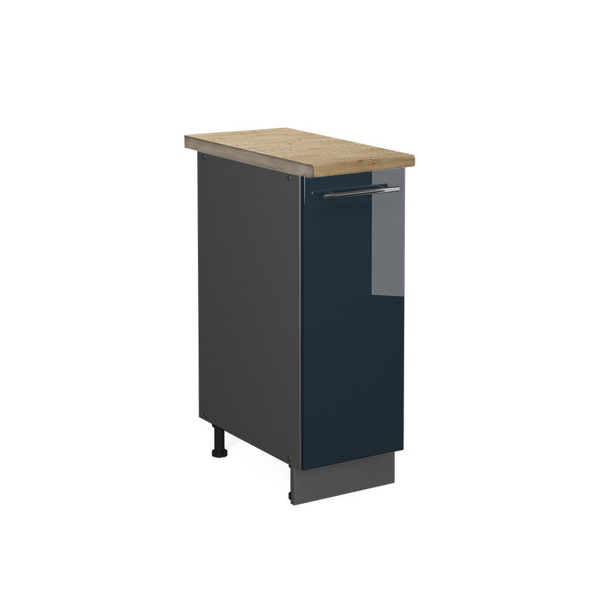 APOTHEKERSCHRANK Fame-Line Dunkelblau Hochglanz 30 cm, AP Eiche - Anthrazit/Dunkelblau, Holzwerkstoff (30/82/60cm) - Vicco